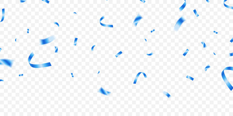 Amazing blue confetti background zigzag down for celebration. Vector illustration of festive decoration.