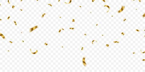Fototapeta na wymiar Stunning golden confetti background zigzag down for celebration. Vector illustration of festive decoration.