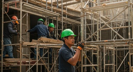 construction workers on construction site
