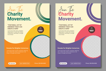 Creative charity flyer template for fundraising and donation events