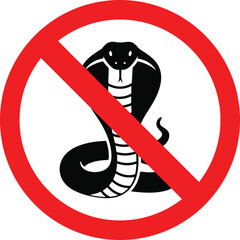 cobra danger sign. prohibited and warning symbol. no cobra allowed