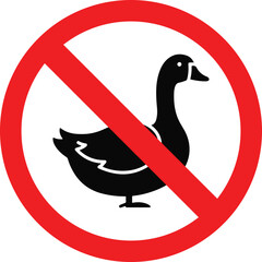 goose danger sign. prohibited and warning symbol. no goose allowed