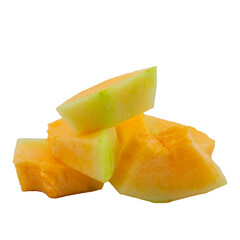 High Quality PNG Picture of cantaloupe slices on white background