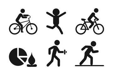 Six Simple Black and White Difference Icons