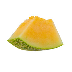High Quality PNG Picture of cantaloupe slice isolated on white background.