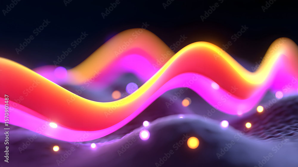 Poster abstract light three-dimensional luminous particles technology sense kv main visual background