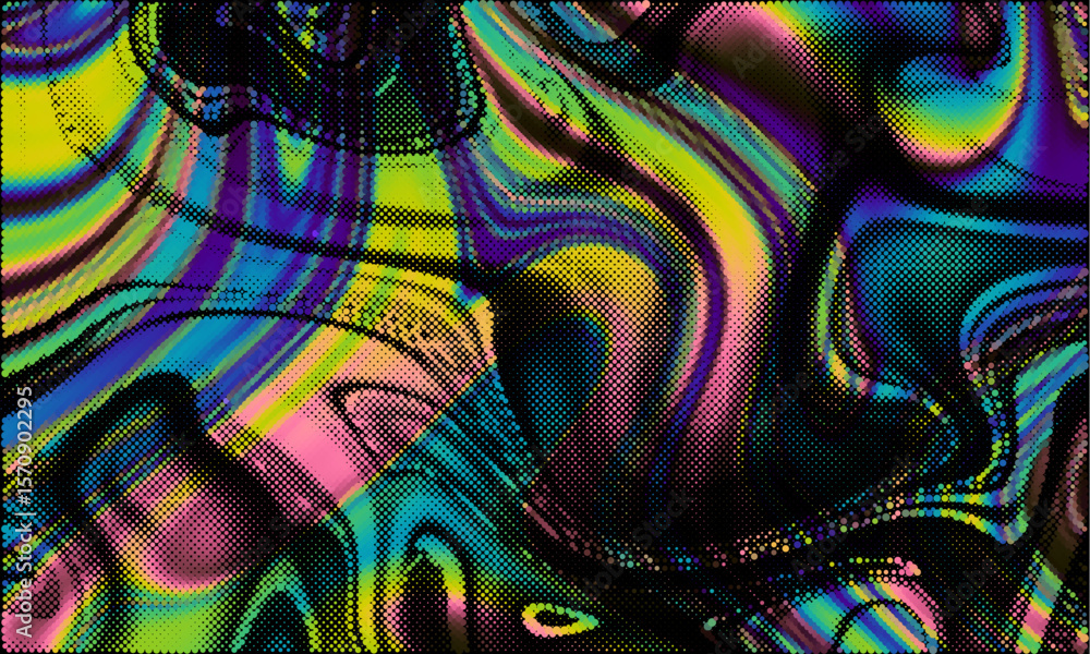 Poster twisted grainy gradient abstract halftone background, color blending effect, aesthetic texture. half
