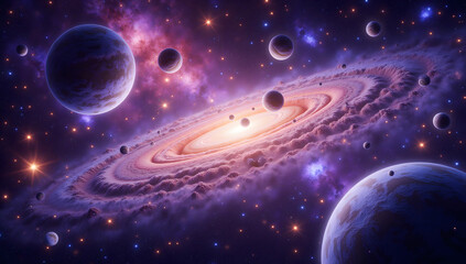 Colorful cosmic nebulae Celestial wonders Cosmic starry sky concept illustration