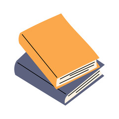 Book. Minimalist closed yellow and blue book illustration
