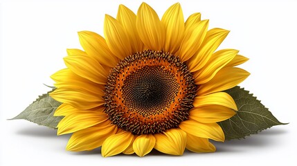 Fototapeta premium Detailed sunflower graphic design, isolated on white