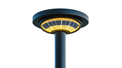 • A solar-powered outdoor light system with a modern design, isolated on white background in HD 