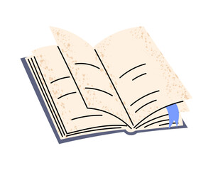 Open book. Minimalist book illustration