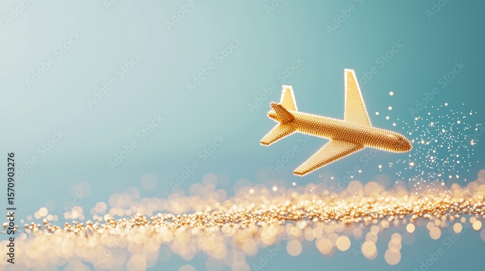 Poster global airplane icon airplane icon with a trail of dotted lines connecting different cities on a map