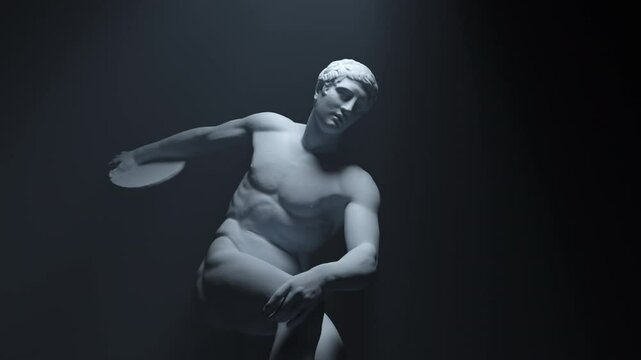 DISCOBOLUS Statue / Sculpture - 4K Cinematic Footage 