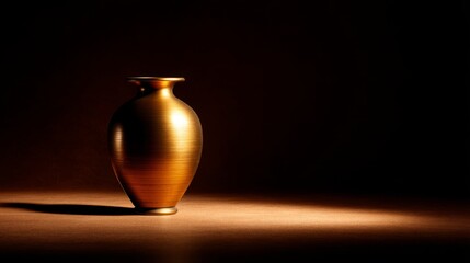 Luxury Branding, Gold Aesthetics, Elegant Design, High-End Graphics. Luxurious Elegance: Captivating Still Life of Golden Antique Vase with Opulent Lighting,Refined Craftsmanship Illuminated Graphics.