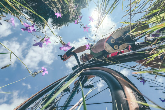 Cyclist in the summer