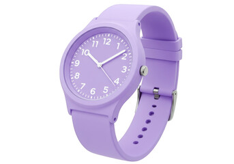 A simple purple watch isolated on transparent background
