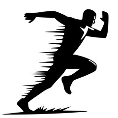 silhouette of a young man running
