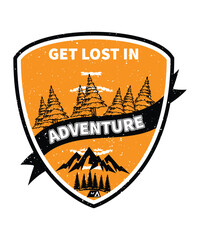 Mountain Escape — Wilderness Tee Design, EPS, VECTOR 