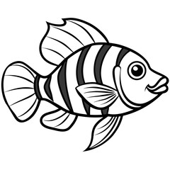 Mandarinfish line art vector