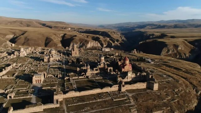 The ancient city of ani in armenia, a historical site with ruins and stone architecture, stands as a testament to a rich cultural heritage