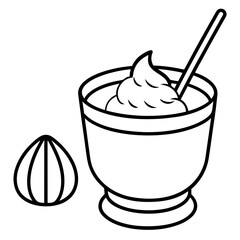 Matcha Green Tea line art vector