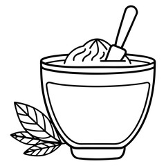 Matcha Green Tea line art vector