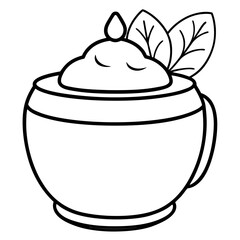 Matcha Green Tea line art vector