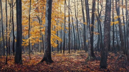 Fototapeta premium Beech forest during autumn