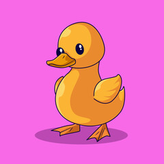 cute character duck and all pose