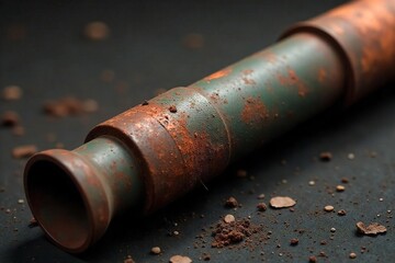 Rusty Discarded Weapon A Close-Up of Obsolete Military Ordnance, Highlighting Decay, Danger, and the Passage of Time.