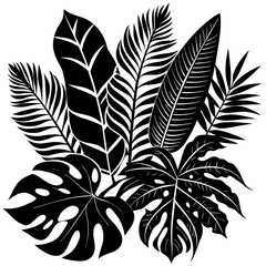 black and white leaf