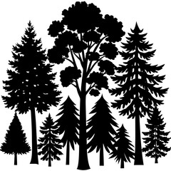 silhouettes of trees