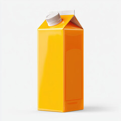 Vibrant Orange Juice Carton Packaging Design , white background cut out PNG