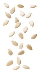 Falling sesame isolated on transparent background