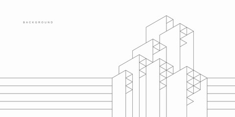 Abstract architectural construction. Geometric technological background.