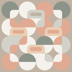 Abstract geometric pattern featuring rounded shapes in a modern and minimalist design with a warm and calming aesthetic