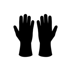 Fototapeta premium Work gloves silhouette vector flat illustration design.