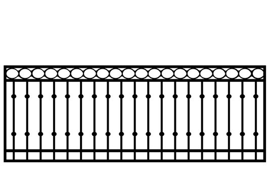 Decorative Balcony Grills, Balcony Iron Railings, Balcony fence. Gallery Front view Railings vector illustration