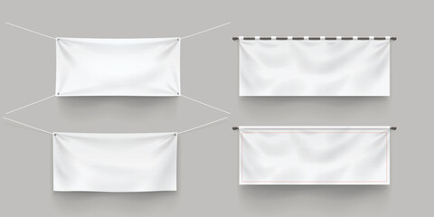 textile realistic sheets in set with shadows