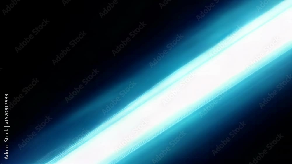 Poster abstract bright blue light beam cutting through a dark backdrop, creating a dynamic visual effect