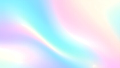 Holographic dreamy smooth gradient in pastel blue, green and pink tones