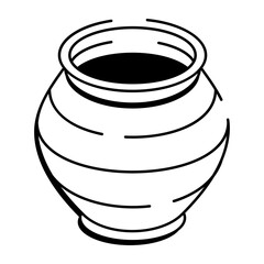 A hand drawn style icon showing a ceramic pot
