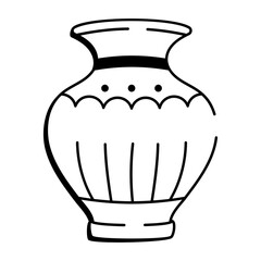 A doodle style icon depicting a glazed vase
