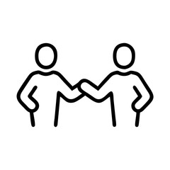 "Simple Handshake Icon Black Outline – Business Partnership, Agreement, Collaboration Symbol for Corporate Deal or Contract Success"