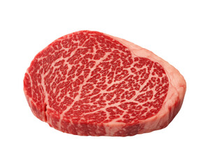 Fototapeta premium Wagyu ribeye steak isolated on transparent background.