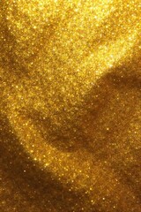 Gleaming Golden Metal Texture Close-up Shot of Rich, Warm Gold Foil with Intricate Details, Perfect for Luxurious Backgrounds and Design Elements