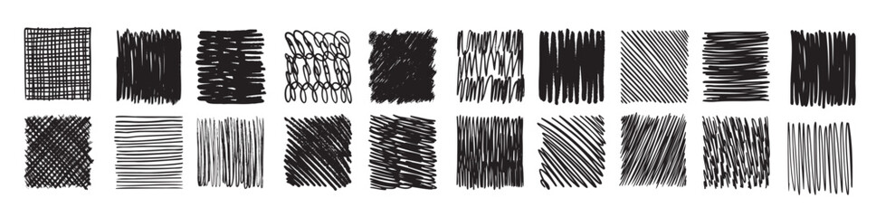 Scribble doodle collection ink sketch hand drawn set scrawl elements abstract drawing texture