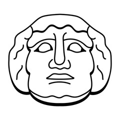 A sketchy style icon depicting a clay sculpture
