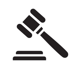 Judge gavel vector icon design.